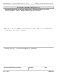 Form LIC12 Resource Family Approval Document Alternative Plan (Dap) - California, Page 3