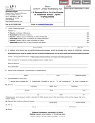Form LP1 &quot;Lp Request Form for Certificates of Existence and/or Copies of Documents&quot; - Illinois