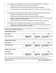 Form CCL.356 Application for Review of Program Director Qualifications for School Age Programs - Kansas, Page 2