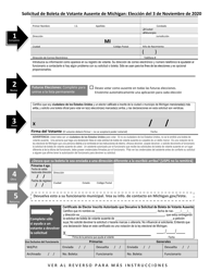 Document preview: Solicitud De Boleta De Votante Ausente De Michigan - Michigan (Spanish), 2020