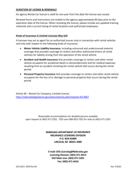 Rental Car Agency Limited License Application - Nebraska, Page 2