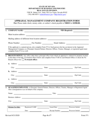 Form 571 Appraisal Management Company Registration Form - Nevada, Page 4