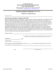 Form 571 Appraisal Management Company Registration Form - Nevada, Page 6