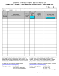 Form BSF844 Exporter Contingency Form - Canada (English/French), Page 4