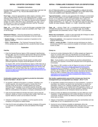 Form BSF844 Exporter Contingency Form - Canada (English/French), Page 8