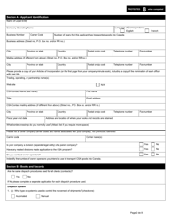 Form E656 (BSF625) Part II Customs Self Assessment Program Carrier Application - Canada, Page 2