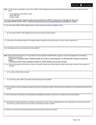 Form E656 (BSF625) Part II Customs Self Assessment Program Carrier Application - Canada, Page 5