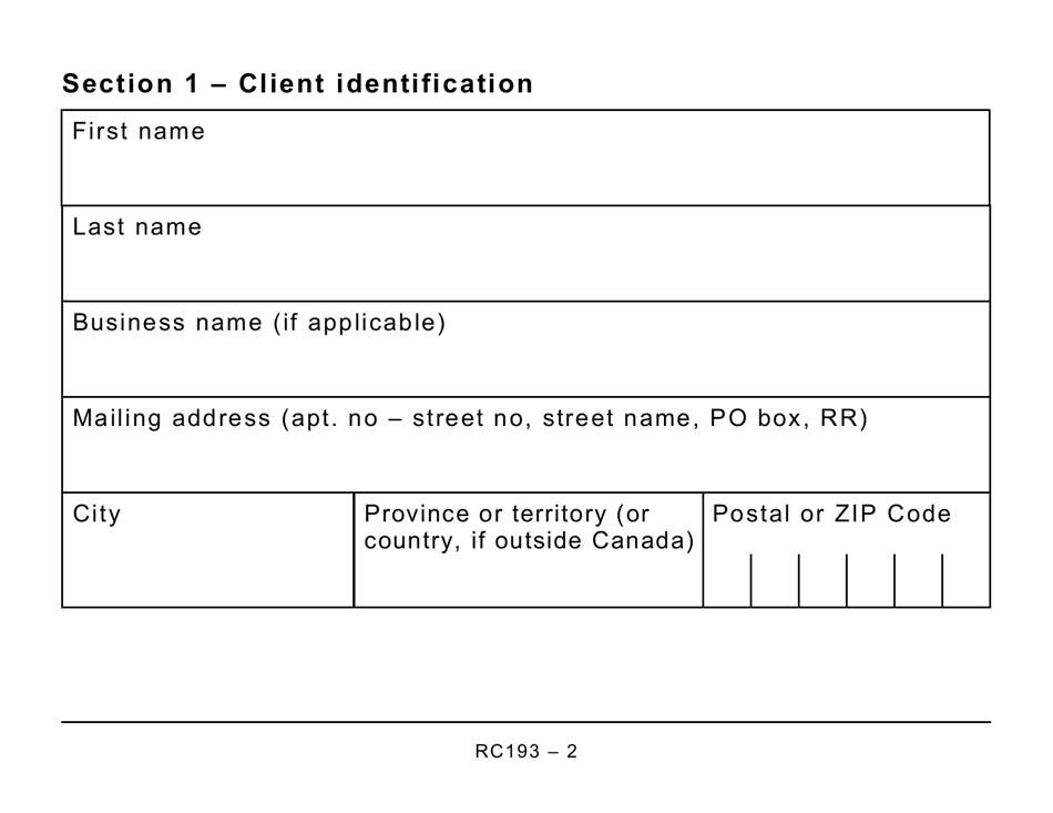 Form RC193 Service Feedback (Large Print) - Canada, Page 2
