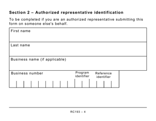 Form RC193 Service Feedback (Large Print) - Canada, Page 4