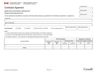Form GAC-AMC2571E (B) Contribution Agreement - Periodic Financial Report - Canada