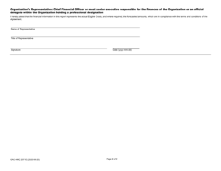 Form GAC-AMC2571E (B) Contribution Agreement - Periodic Financial Report - Canada, Page 2