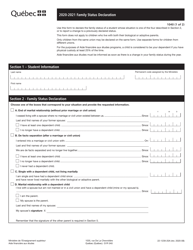 Document preview: Form 22-1239-20A Family Status Declaration - Quebec, Canada