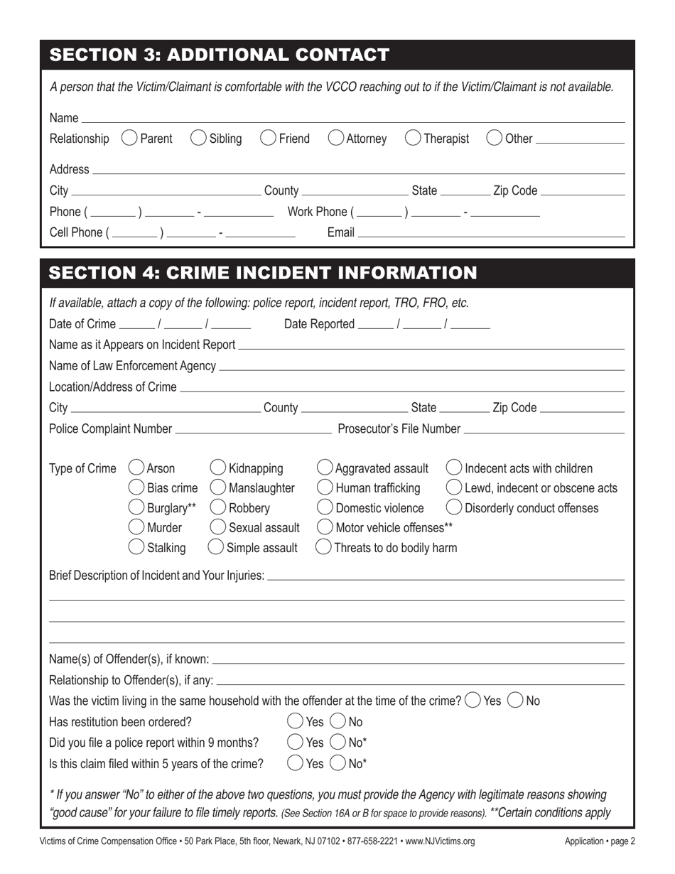 Claim Application Form - New Jersey, Page 8