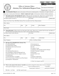Form 10296 Attorney Fee Arbitration Request Form - New Jersey