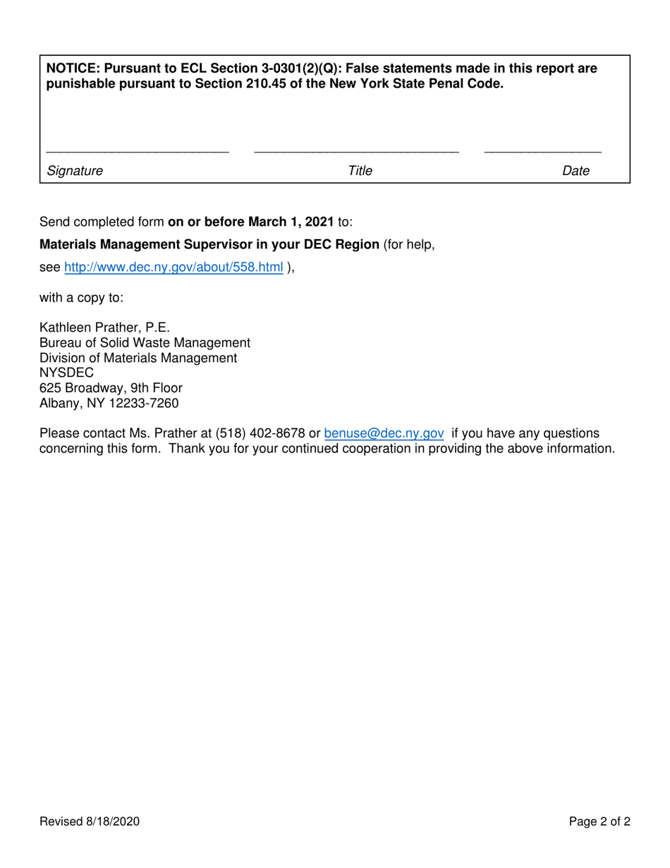 Pre-determined Bud Large Quantity Annual Report - New York, Page 2