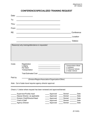 Form OP-100242 Attachment A &quot;Conference/Specialized Training Request&quot; - Oklahoma
