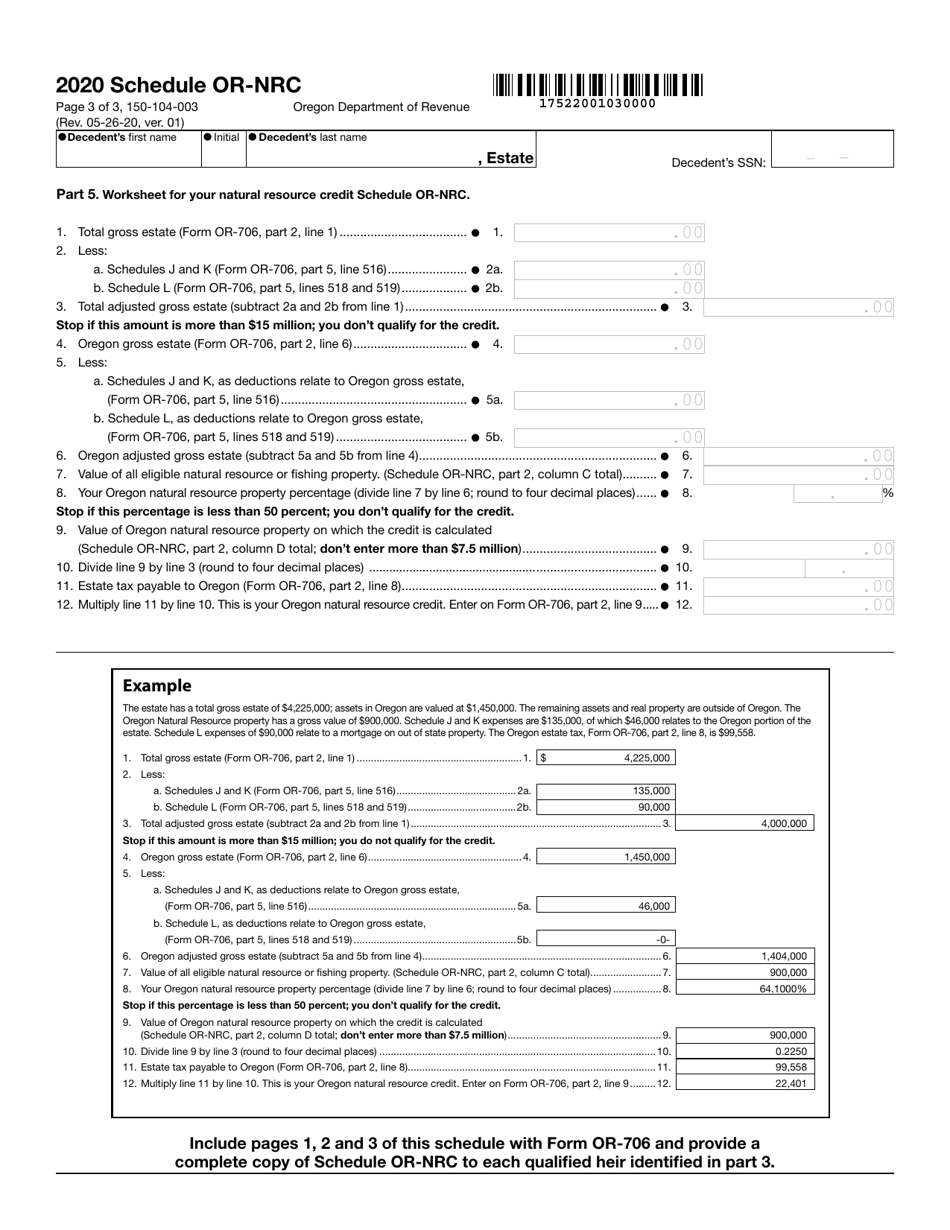 Form 150-104-003 Schedule OR-NRC Oregon Natural Resource Credit - Oregon, Page 3
