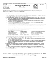 Form PSRS-1273 Authorization for Release of Information - Pennsylvania