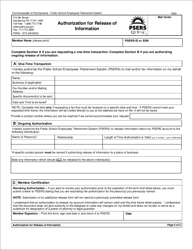 Form PSRS-1273 Authorization for Release of Information - Pennsylvania, Page 2