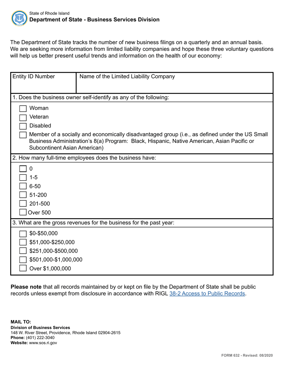 Form 632 - Fill Out, Sign Online and Download Fillable PDF, Rhode ...