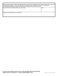 Form 113 Certificate of Correction for a Domestic Corporation - Rhode Island, Page 3