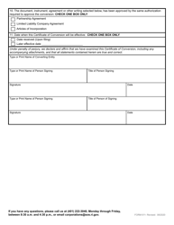 Form 611 Application for Certificate of Conversion - Rhode Island, Page 3