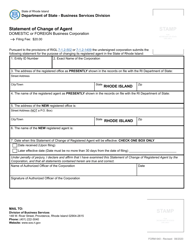 Form 640 Business Corporation Statement of Change of Registered Agent - Rhode Island, Page 2