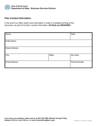 Form 611A Application for Certificate of Conversion to a Non-rhode Island Entity - Rhode Island, Page 4