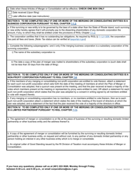 Form 610 Application for Articles of Merger or Consolidation - Rhode Island, Page 4