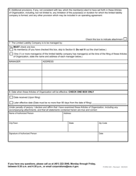 Form 400 Articles of Organization for a Domestic Limited Liability Company - Rhode Island, Page 3