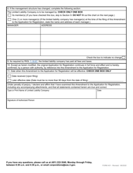 Form 451 Amendment to an Application for Registration of a Foreign Limited Liability Company - Rhode Island, Page 3