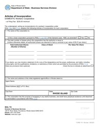 Form 116 Articles of Incorporation for a Domestic Worker&#039;s Cooperative - Rhode Island, Page 2