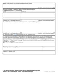 Form 352 &quot;Certificate of Amendment to Application for Registration of a Foreign Limited Partnership&quot; - Rhode Island, Page 3