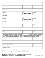 Form 658 Designation of Agent for Nonresident Landlord - Rhode Island, Page 3