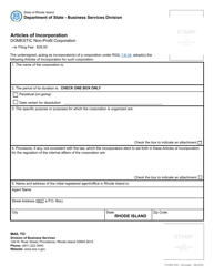 Form 200 Articles of Incorporation for a Non-profit Corporation - Rhode Island, Page 2