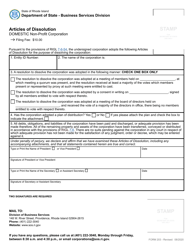 Form 203 Articles of Dissolution for a Domestic Non-profit Corporation - Rhode Island, Page 2