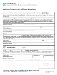 Application for Appointment to Office of Notary Public - Rhode Island, Page 3