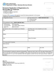 Form 667 Renewal of Application of Registration of a Service Mark or Trademark - Rhode Island, Page 3