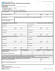 Form 630 Annual Report for a Corporation - Rhode Island, Page 2