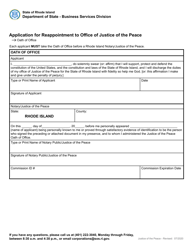 Application for Reappointment to Office of Justice of the Peace - Rhode Island, Page 3