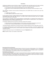 Form ST-10-C Application for Exemption From Local Tax for Construction Contractors - South Carolina, Page 2