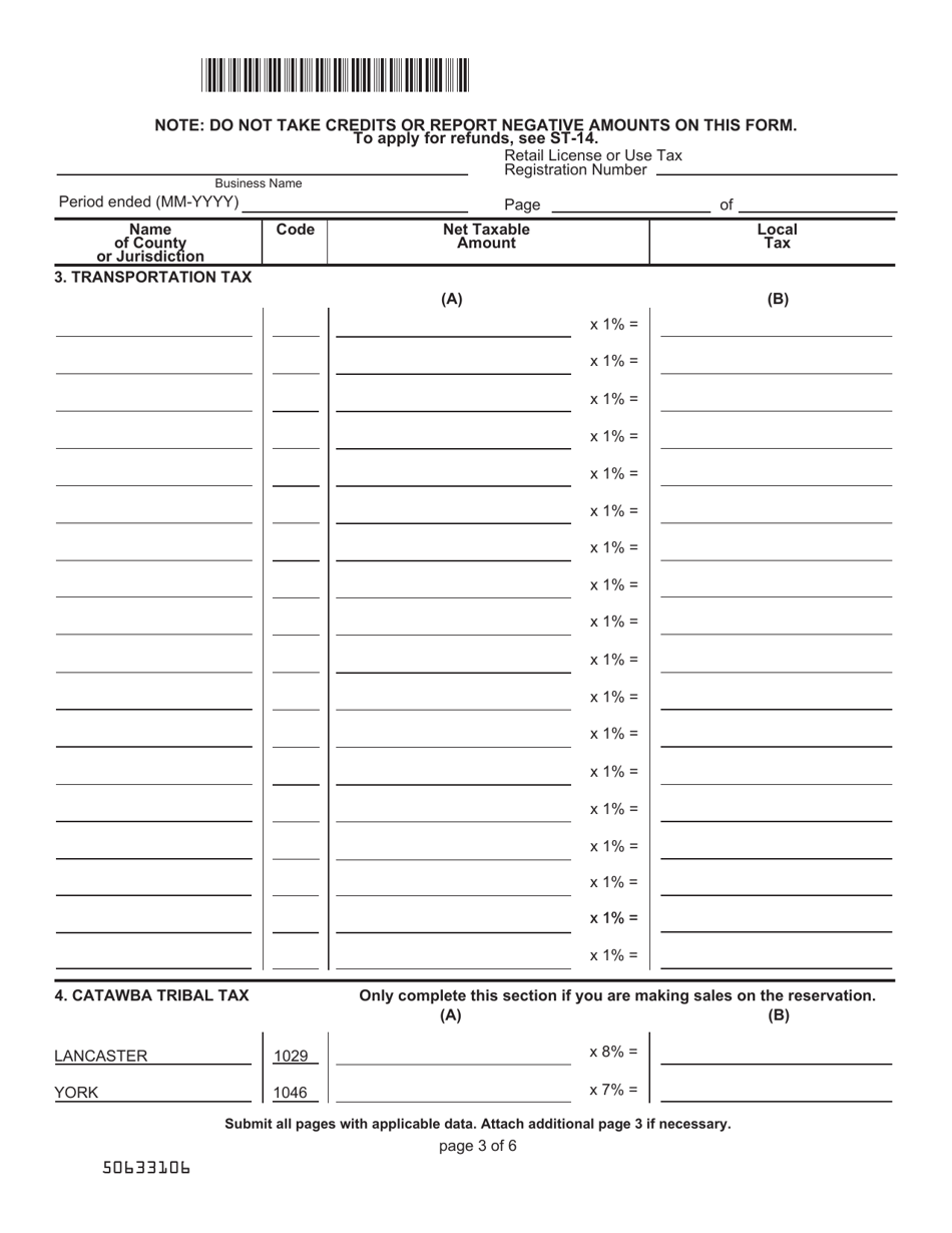 Form ST-389 Schedule for Local Taxes - South Carolina, Page 3