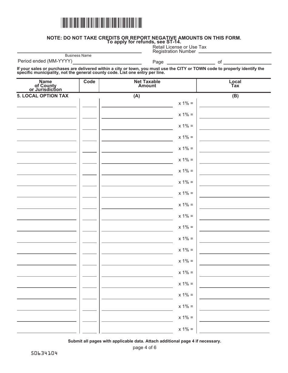 Form ST389 Download Printable PDF or Fill Online Schedule for Local