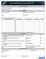 Document preview: Form 2586 (DMS-7380) Steel Non-bridge Member Worksheet - Texas