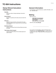 Form TC-564 Tobacco/Cigarette Tax Refund Request - Utah, Page 2