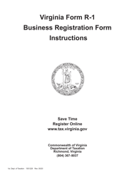 Document preview: Instructions for Form R-1 Business Registration Form - Virginia
