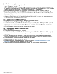 Form AR-636-002 Architect Registration Initial Application - Washington, Page 2