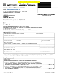 Form TS-624-001 &quot;Timeshare Salesperson Registration Application&quot; - Washington