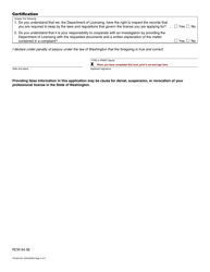 Form TS-624-001 &quot;Timeshare Salesperson Registration Application&quot; - Washington, Page 2