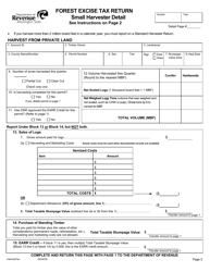 Small Harvester Forest Excise Tax Return - Washington, Page 3